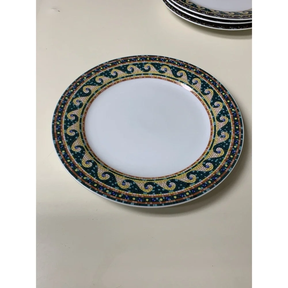 Mosaic by Gabbay GBB13 Dinner Plates  Set Of 4 Geometric Scroll Wave